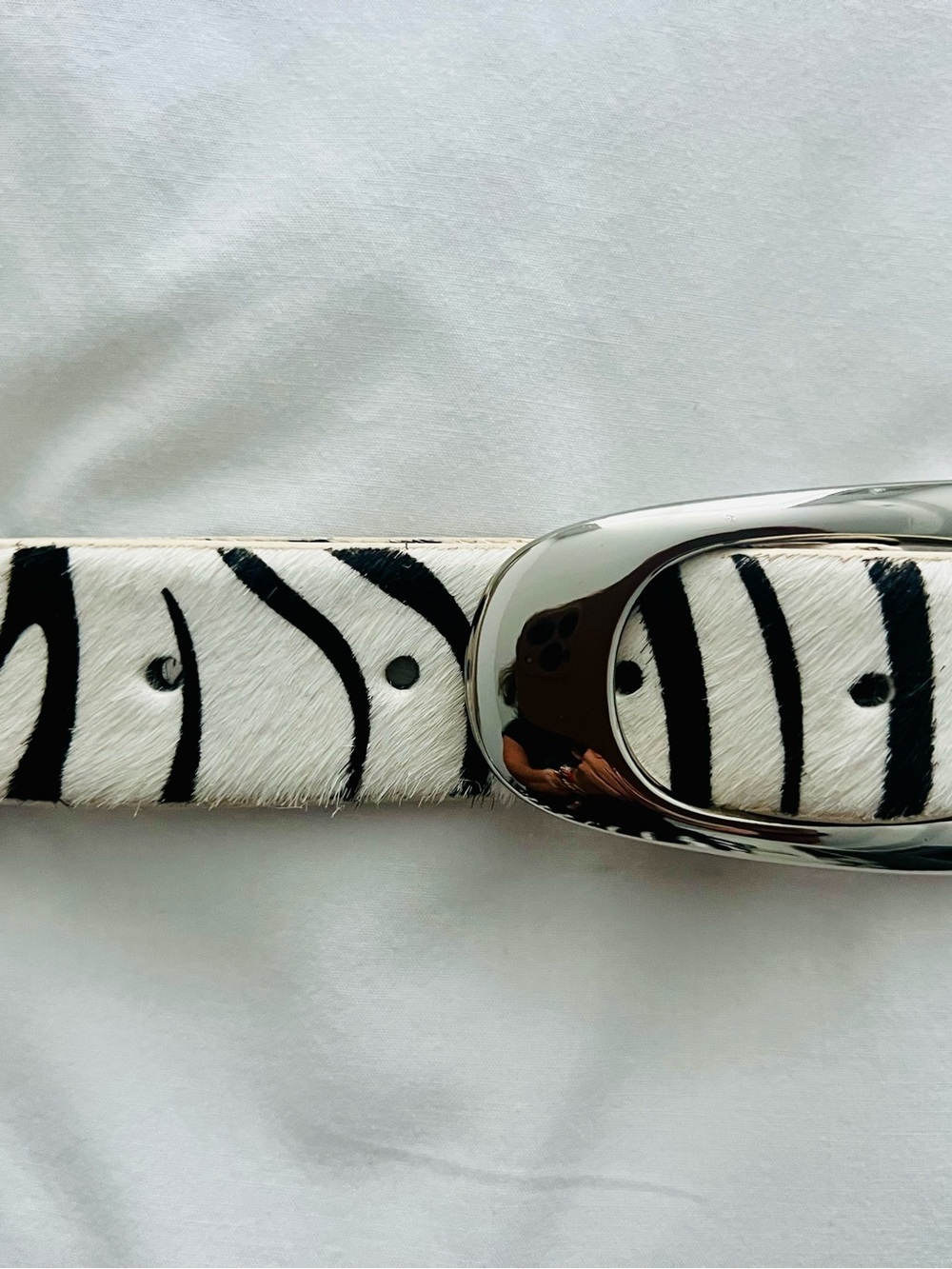 NWT | Genuine Leather Zebra Haircalf Belt L - Picture 4 of 8